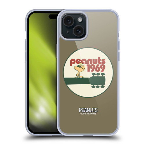 Peanuts Woodstock 50th Guitar 1969 Soft Gel Case for Apple iPhone 15 Plus & MagSafe