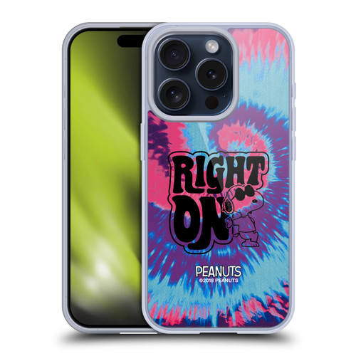 Peanuts Woodstock 50th Snoopy Tie Dye Right On Soft Gel Case for Apple iPhone 15 Pro