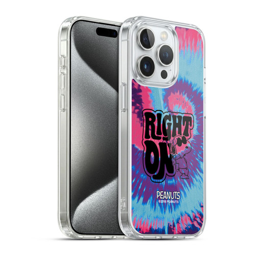 Peanuts Woodstock 50th Snoopy Tie Dye Right On Soft Gel Case for Apple iPhone 15 Pro & MagSafe
