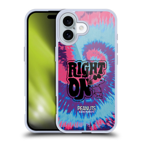 Peanuts Woodstock 50th Snoopy Tie Dye Right On Soft Gel Case for Apple iPhone 16 & MagSafe