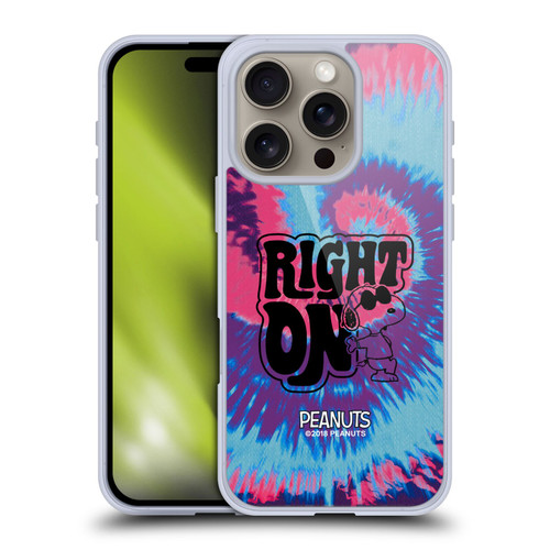 Peanuts Woodstock 50th Snoopy Tie Dye Right On Soft Gel Case for Apple iPhone 16 Pro
