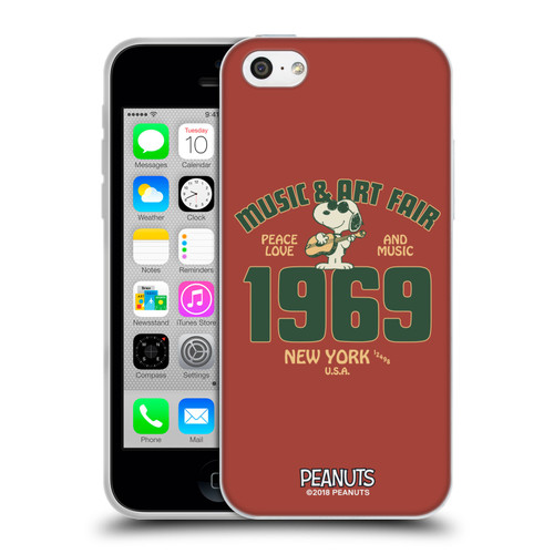 Peanuts Woodstock 50th Snoopy Guitar 1969 Soft Gel Case for Apple iPhone 5c