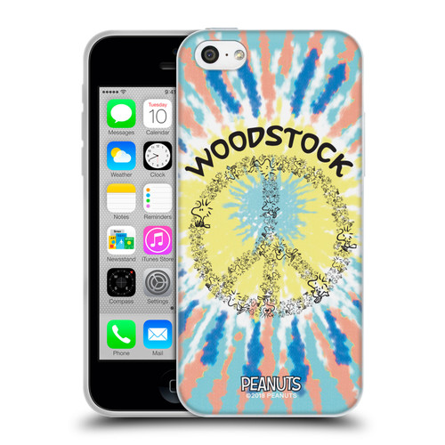 Peanuts Woodstock 50th Tie Dye Peace Sign Soft Gel Case for Apple iPhone 5c