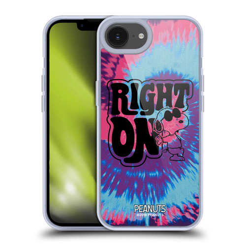 Peanuts Woodstock 50th Snoopy Tie Dye Right On Soft Gel Case for Apple iPhone 16e & MagSafe
