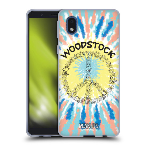 Peanuts Woodstock 50th Tie Dye Peace Sign Soft Gel Case for Samsung Galaxy A01 Core (2020)