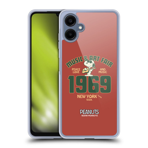 Peanuts Woodstock 50th Snoopy Guitar 1969 Soft Gel Case for Samsung Galaxy A06 4G / 5G