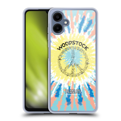 Peanuts Woodstock 50th Tie Dye Peace Sign Soft Gel Case for Samsung Galaxy A06 4G / 5G