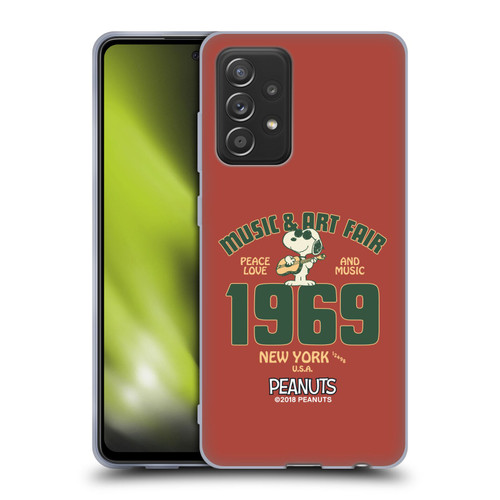 Peanuts Woodstock 50th Snoopy Guitar 1969 Soft Gel Case for Samsung Galaxy A52 / A52s / 5G (2021)