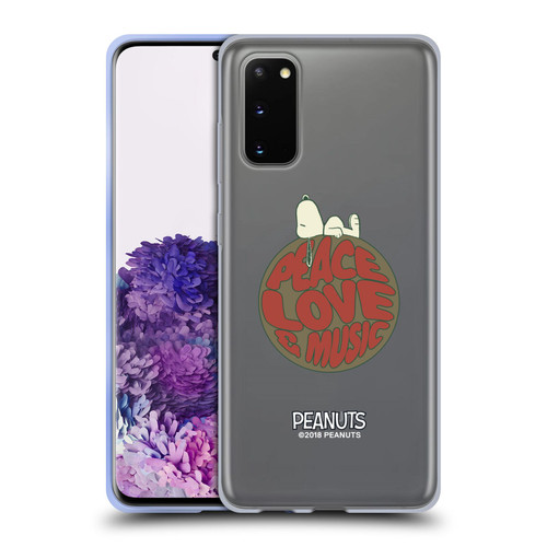 Peanuts Woodstock 50th Snoopy Peace Love Music Soft Gel Case for Samsung Galaxy S20 / S20 5G