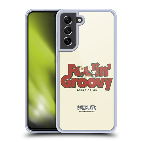Peanuts Woodstock 50th Schroeder Snoopy Groovy Soft Gel Case for Samsung Galaxy S21 FE 5G & MagSafe