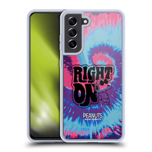 Peanuts Woodstock 50th Snoopy Tie Dye Right On Soft Gel Case for Samsung Galaxy S21 FE 5G & MagSafe