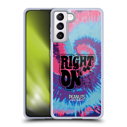 Peanuts Woodstock 50th Snoopy Tie Dye Right On Soft Gel Case for Samsung Galaxy S21+ 5G & MagSafe