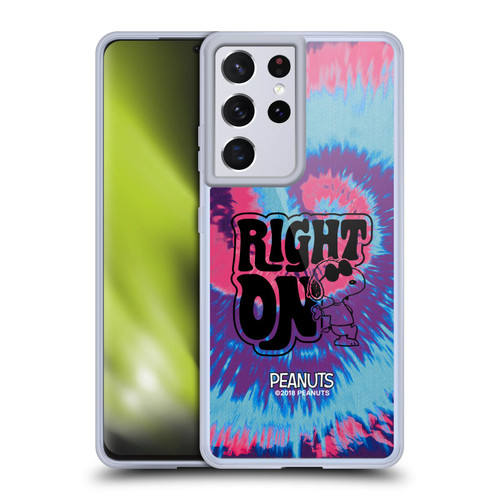Peanuts Woodstock 50th Snoopy Tie Dye Right On Soft Gel Case for Samsung Galaxy S21 Ultra 5G & MagSafe