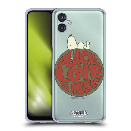 Peanuts Woodstock 50th Snoopy Peace Love Music Soft Gel Case for Samsung Galaxy M04 5G / A04e