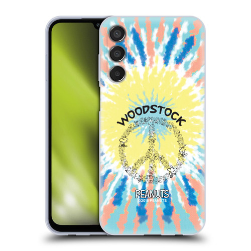 Peanuts Woodstock 50th Tie Dye Peace Sign Soft Gel Case for Samsung Galaxy M15/F15 5G