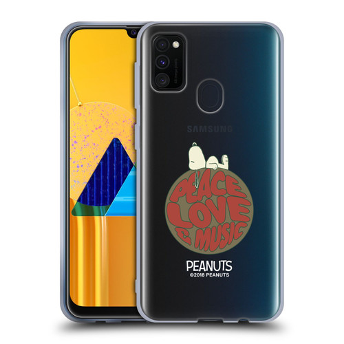 Peanuts Woodstock 50th Snoopy Peace Love Music Soft Gel Case for Samsung Galaxy M30s (2019)/M21 (2020)