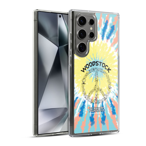 Peanuts Woodstock 50th Tie Dye Peace Sign Soft Gel Case for Samsung Galaxy S24 Ultra 5G & MagSafe