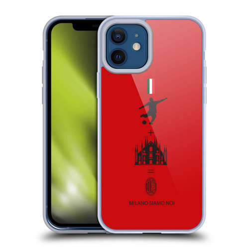 AC Milan Crest Patterns Red Soft Gel Case for Apple iPhone 12 / iPhone 12 Pro & MagSafe