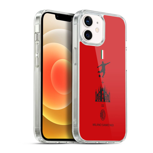 AC Milan Crest Patterns Red Soft Gel Case for Apple iPhone 12 / iPhone 12 Pro & MagSafe