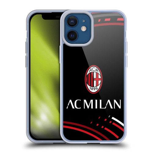 AC Milan Crest Patterns Curved Soft Gel Case for Apple iPhone 12 Mini & MagSafe