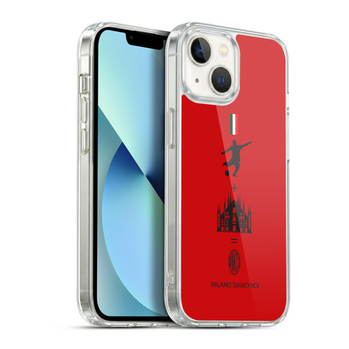 AC Milan Crest Patterns Red Soft Gel Case for Apple iPhone 13