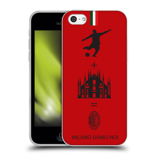 AC Milan Crest Patterns Red Soft Gel Case for Apple iPhone 5c