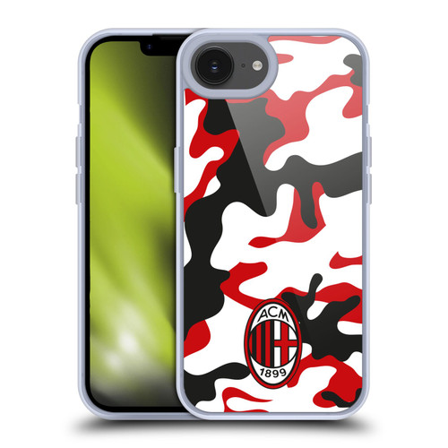 AC Milan Crest Patterns Camouflage Soft Gel Case for Apple iPhone 16e & MagSafe