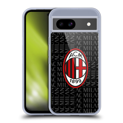 AC Milan Crest Patterns Red And Grey Soft Gel Case for Google Pixel 8a