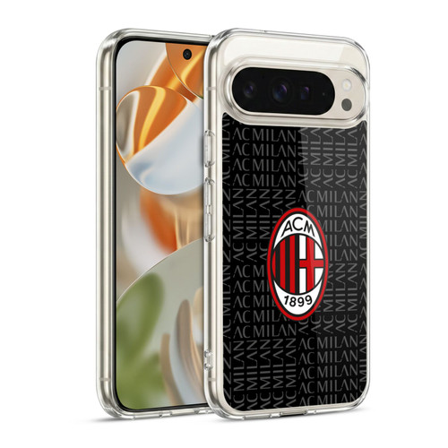 AC Milan Crest Patterns Red And Grey Soft Gel Case for Google Pixel 9 / Pixel 9 Pro