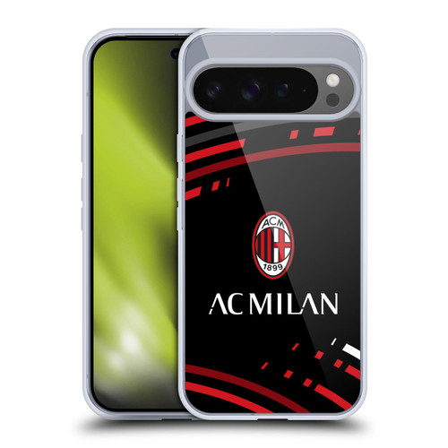 AC Milan Crest Patterns Curved Soft Gel Case for Google Pixel 9 Pro XL