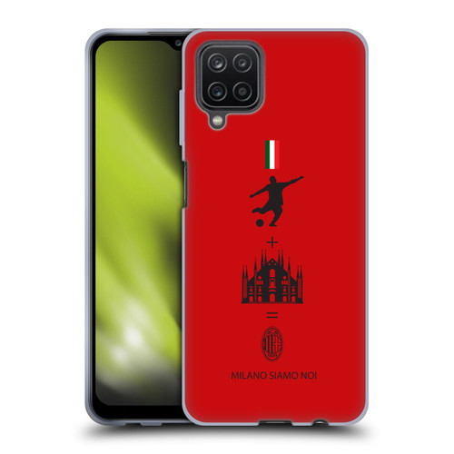 AC Milan Crest Patterns Red Soft Gel Case for Samsung Galaxy A12 (2020)