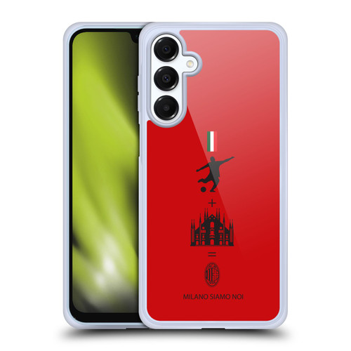 AC Milan Crest Patterns Red Soft Gel Case for Samsung Galaxy A16 5G & MagSafe