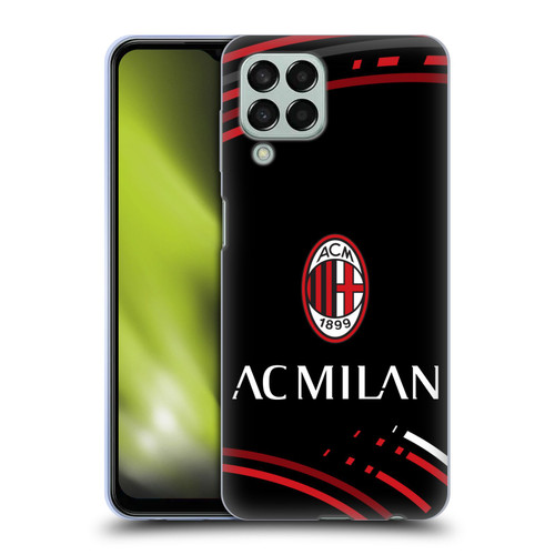 AC Milan Crest Patterns Curved Soft Gel Case for Samsung Galaxy M33 (2022)