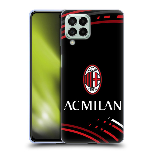 AC Milan Crest Patterns Curved Soft Gel Case for Samsung Galaxy M53 (2022)