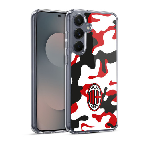 AC Milan Crest Patterns Camouflage Soft Gel Case for Samsung Galaxy S25 & MagSafe