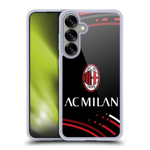 AC Milan Crest Patterns Curved Soft Gel Case for Samsung Galaxy S25+ & MagSafe