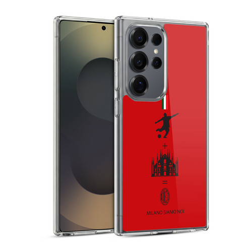AC Milan Crest Patterns Red Soft Gel Case for Samsung Galaxy S25 Ultra & MagSafe
