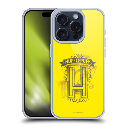 Harry Potter Deathly Hallows XVIII Hufflepuff 2 Soft Gel Case for Apple iPhone 15 Pro & MagSafe