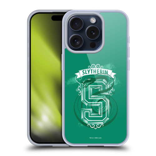 Harry Potter Deathly Hallows XVIII Slytherin 2 Soft Gel Case for Apple iPhone 15 Pro & MagSafe