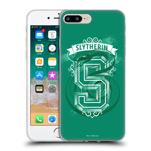 Harry Potter Deathly Hallows XVIII Slytherin 2 Soft Gel Case for Apple iPhone 7 Plus / iPhone 8 Plus & MagSafe