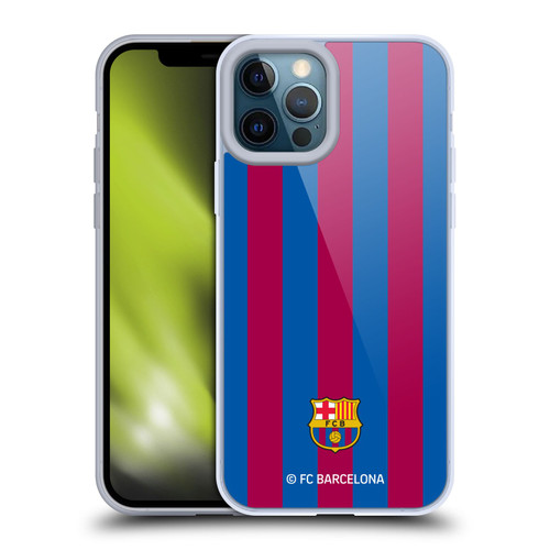 FC Barcelona Crest Stripes Soft Gel Case for Apple iPhone 12 Pro Max & MagSafe