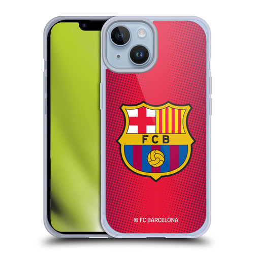 FC Barcelona Crest Halftone Soft Gel Case for Apple iPhone 14
