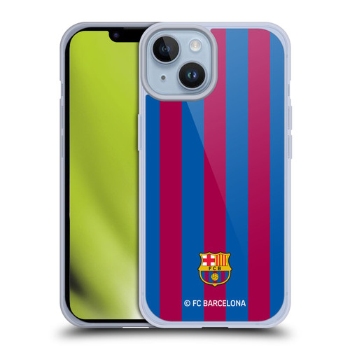 FC Barcelona Crest Stripes Soft Gel Case for Apple iPhone 14