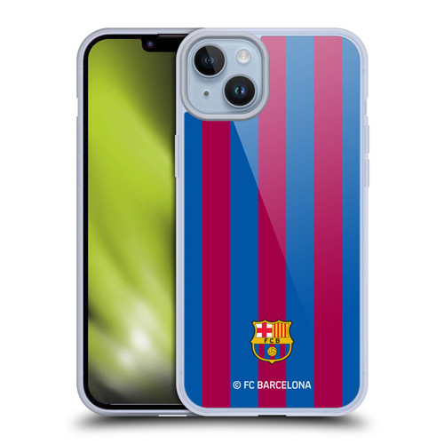 FC Barcelona Crest Stripes Soft Gel Case for Apple iPhone 14 Plus & MagSafe