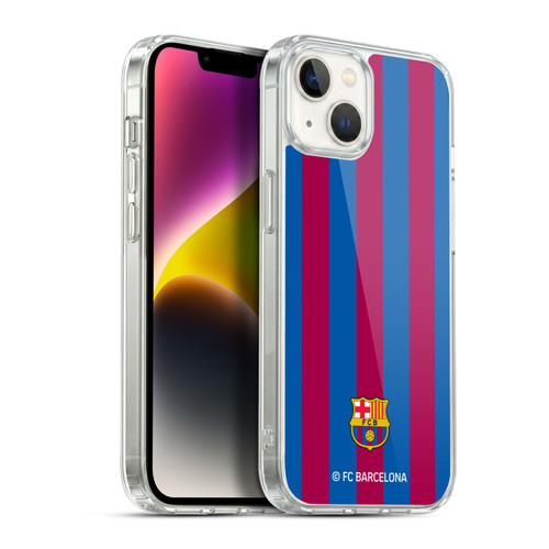 FC Barcelona Crest Stripes Soft Gel Case for Apple iPhone 14 Plus & MagSafe