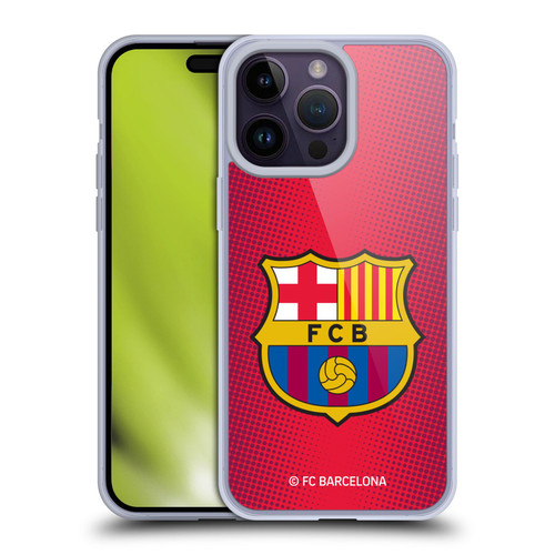 FC Barcelona Crest Halftone Soft Gel Case for Apple iPhone 14 Pro Max & MagSafe