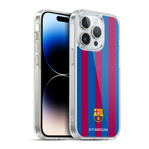 FC Barcelona Crest Stripes Soft Gel Case for Apple iPhone 14 Pro & MagSafe