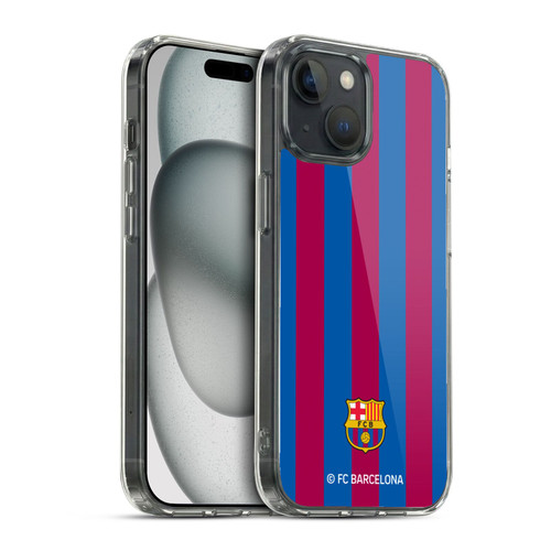 FC Barcelona Crest Stripes Soft Gel Case for Apple iPhone 15 & MagSafe