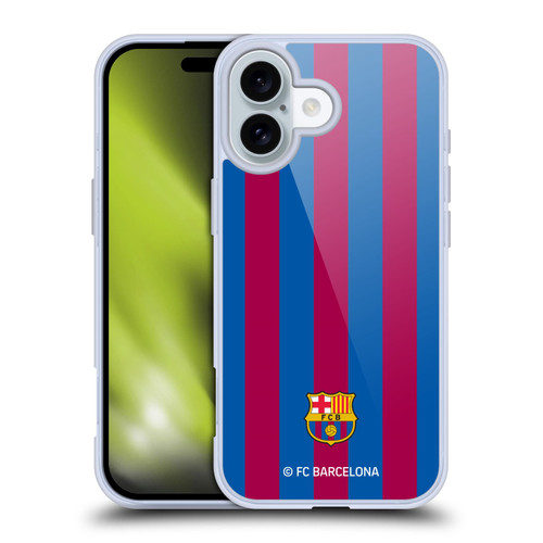 FC Barcelona Crest Stripes Soft Gel Case for Apple iPhone 16 & MagSafe