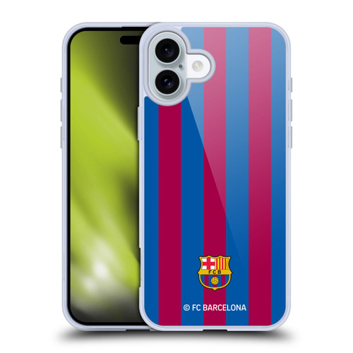 FC Barcelona Crest Stripes Soft Gel Case for Apple iPhone 16 Plus & MagSafe